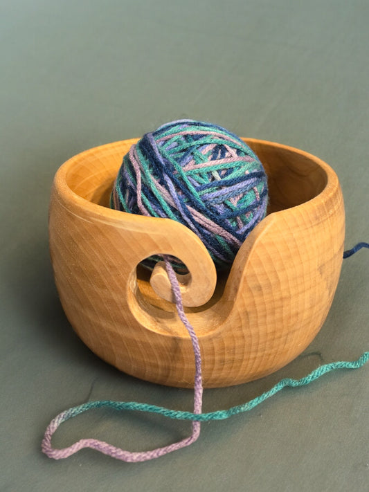 Yarn Bowl - Large Red Oak