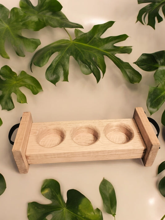 Candle Display / Shots Tray - White Oak