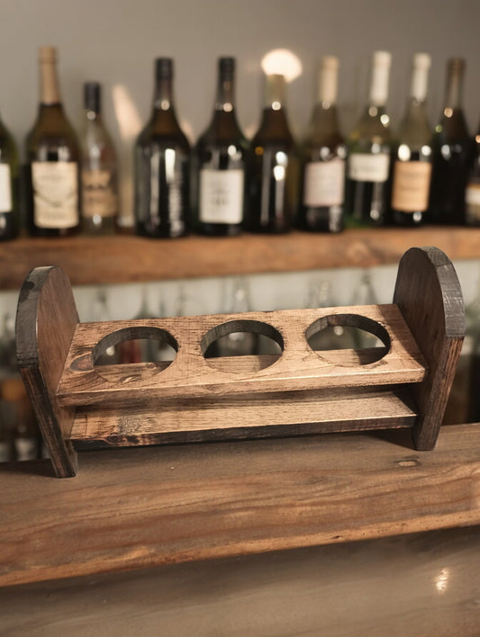 Whiskey Glass Tray / Flight - White Oak / Espresso