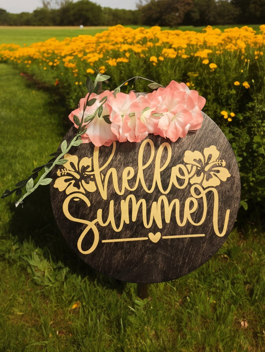 Hello Summer Sign -  Jacobean