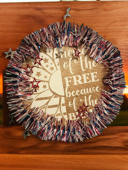 Patriotic Sign - Golden Oak