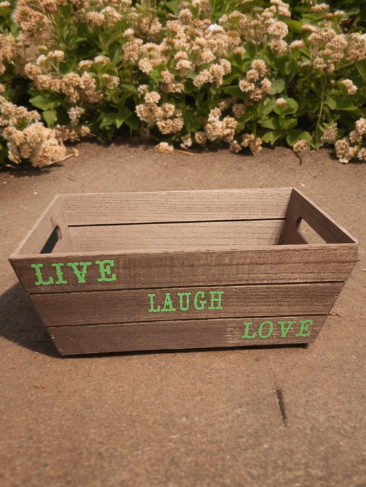 Live Laugh Love Basket - Espresso