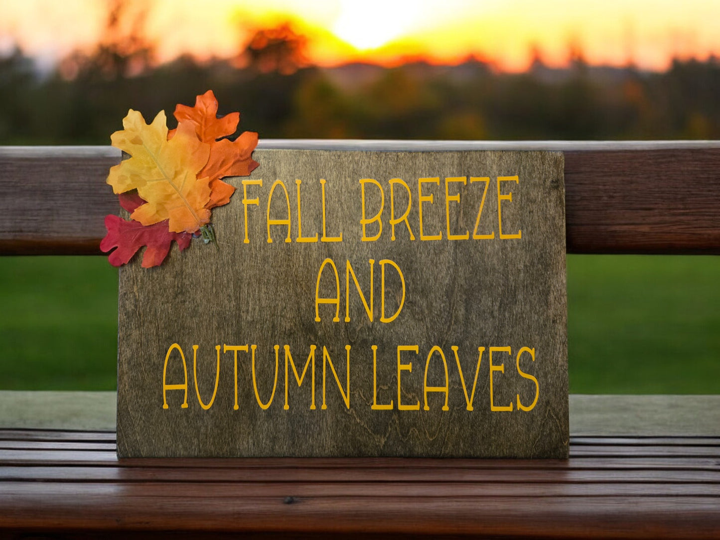 Fall Breeze & Autumn Leaves Sign