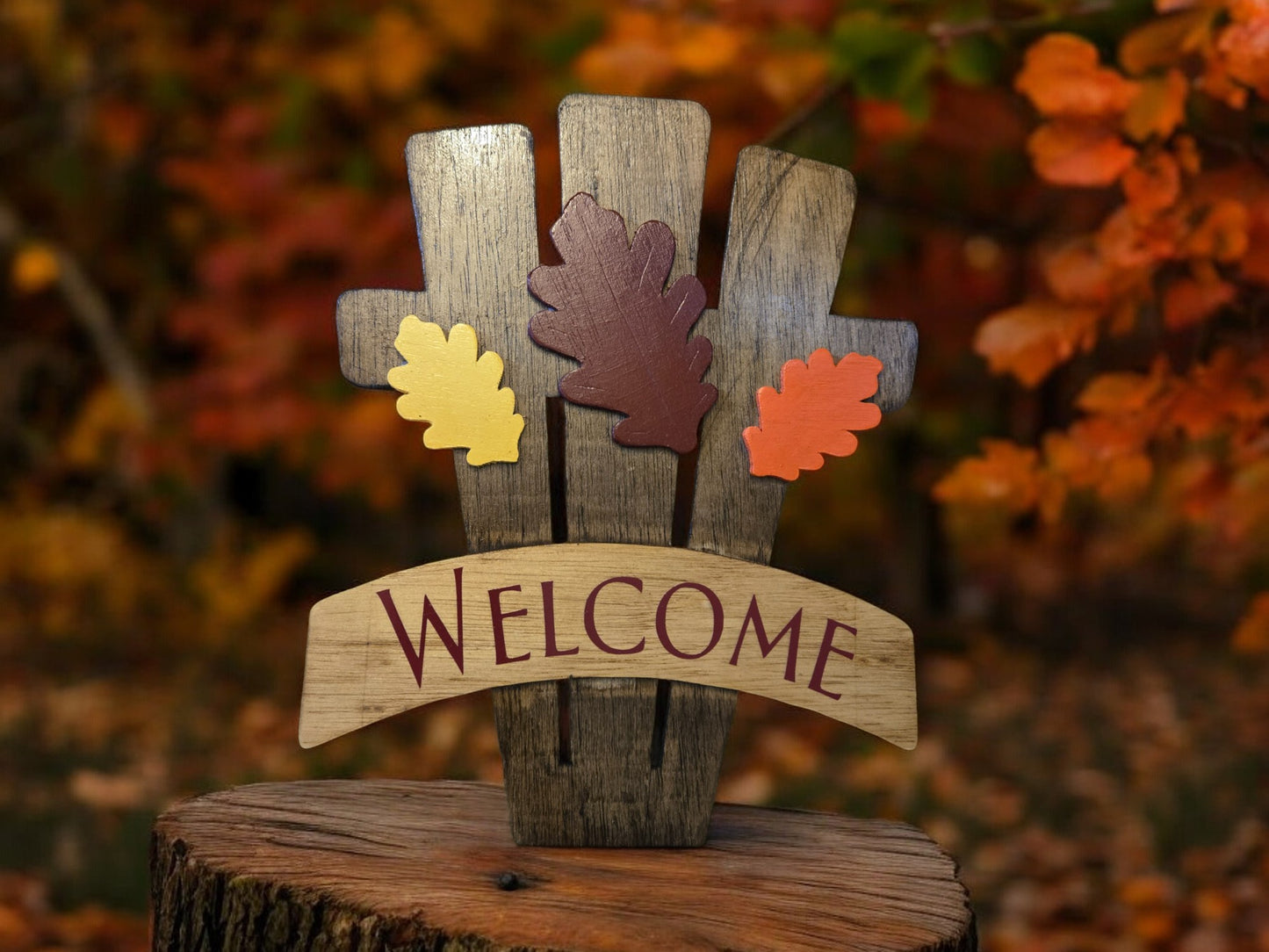 Fence "Welcome" Sign (red)