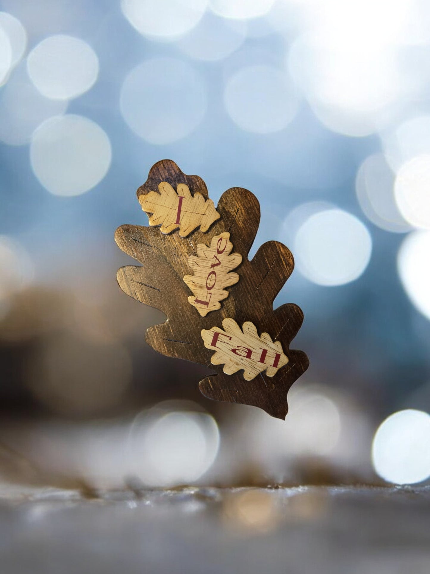 "I love Fall" leaf cut - out