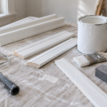 AI-generated editorial illustration of wood paint